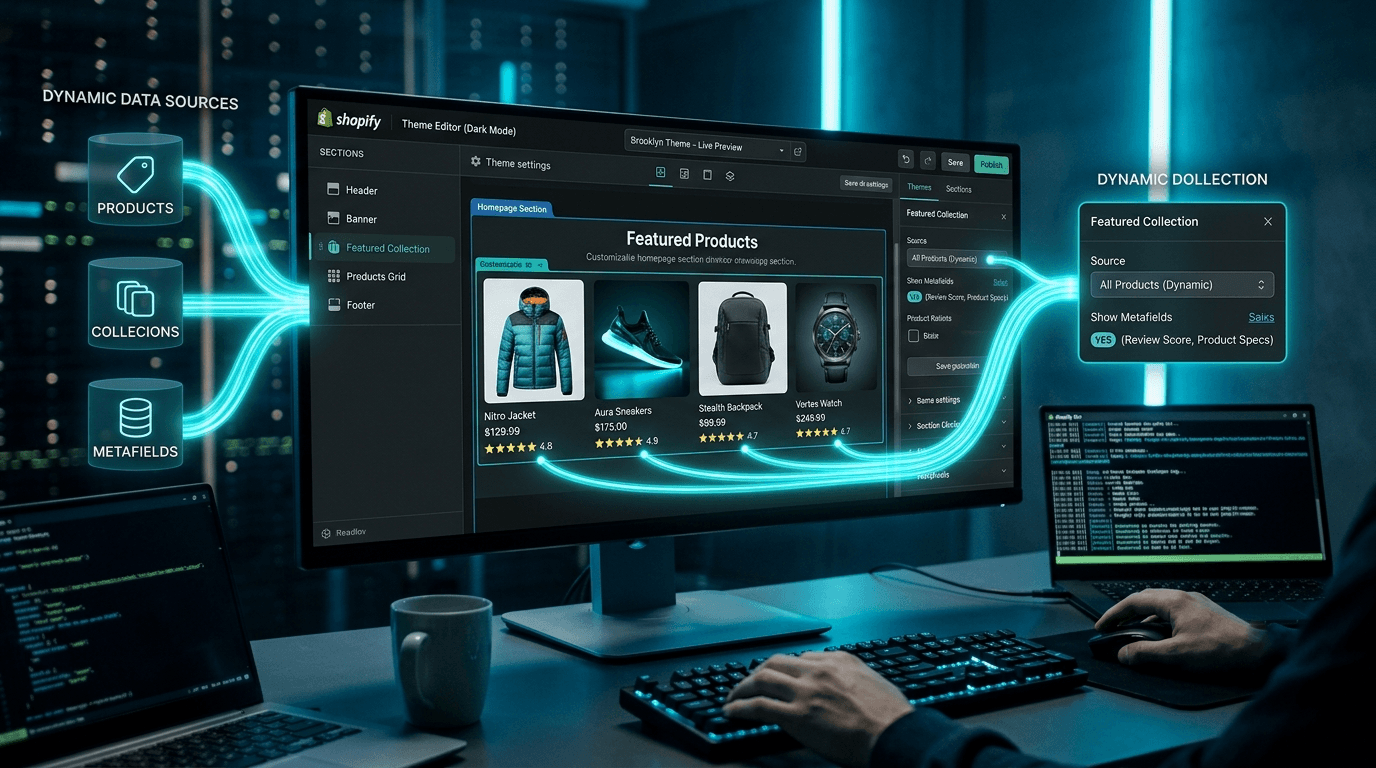Shopify Dynamic Sources - Jak połączyć Theme Editor z danymi sklepu?