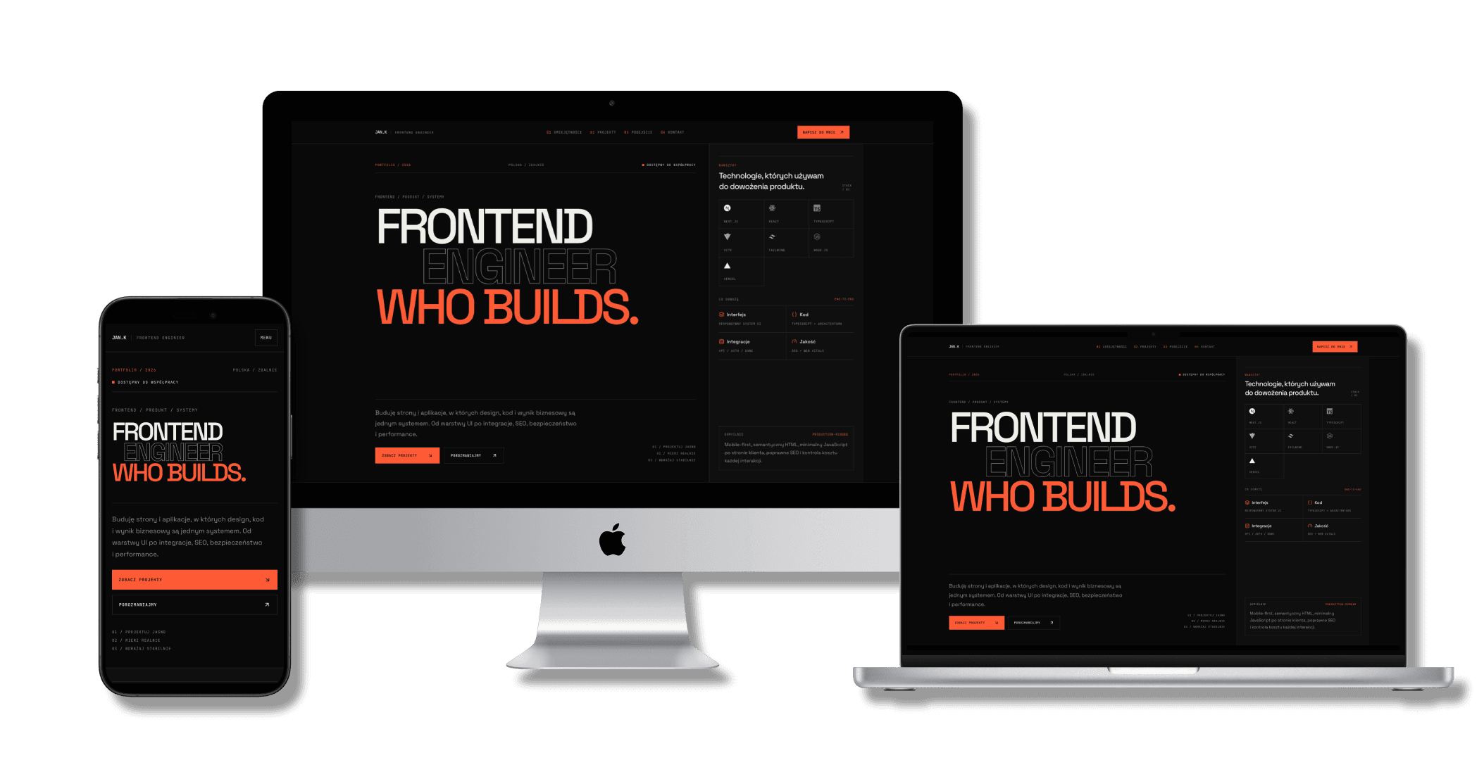 Jan Kowalski – koncepcyjne portfolio Frontend Engineera